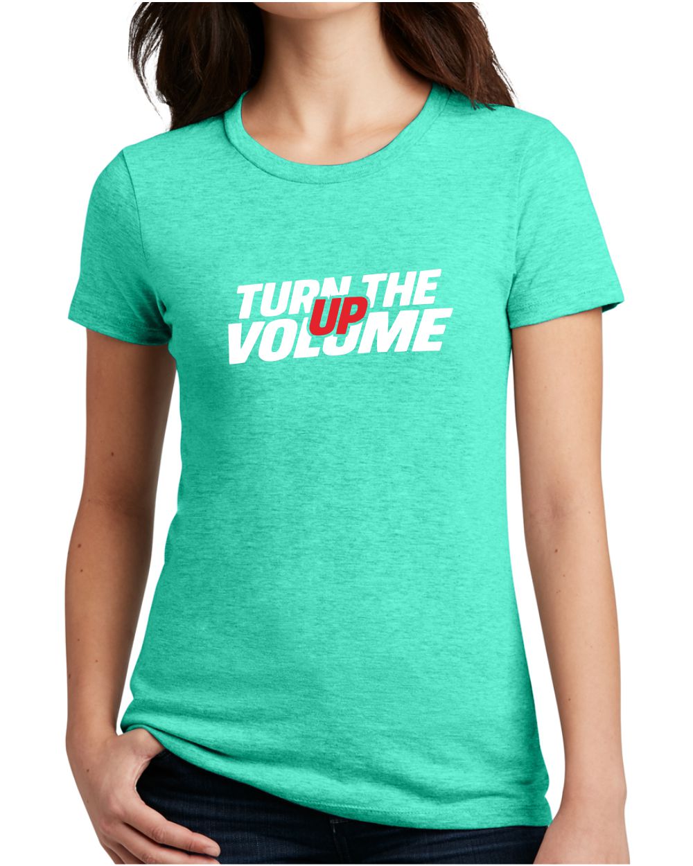 District S/S Perfect Blend Turn The Volume Up T-Shirt, color: Aqua Heather