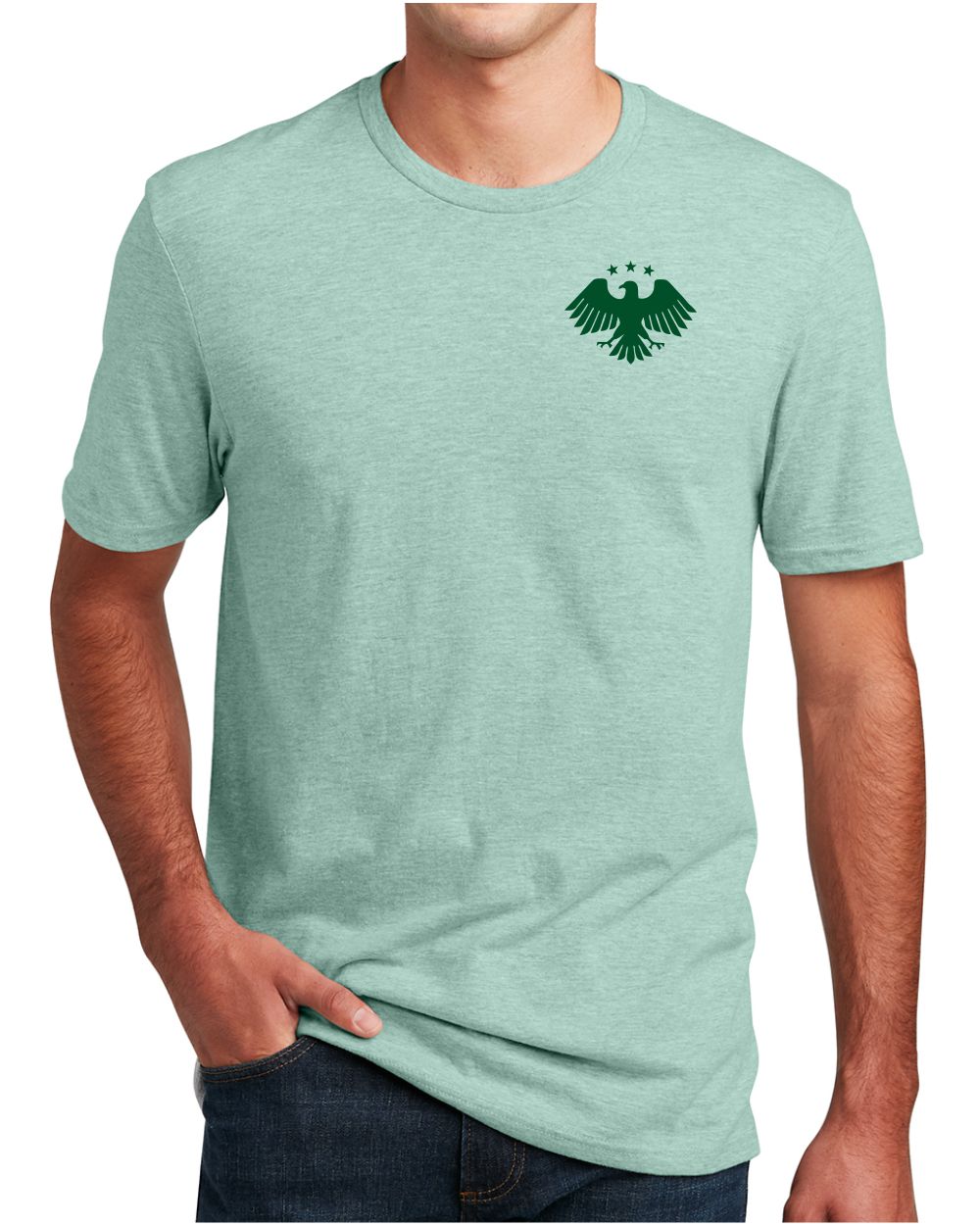 District S/S Perfect Blend Syria's New Eagle T-Shirt, color: Heathered Dusty Sage