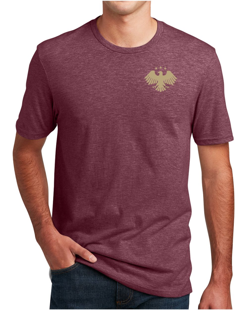 District S/S Perfect Blend Syria's New Eagle T-Shirt, color: Heathered Cardinal