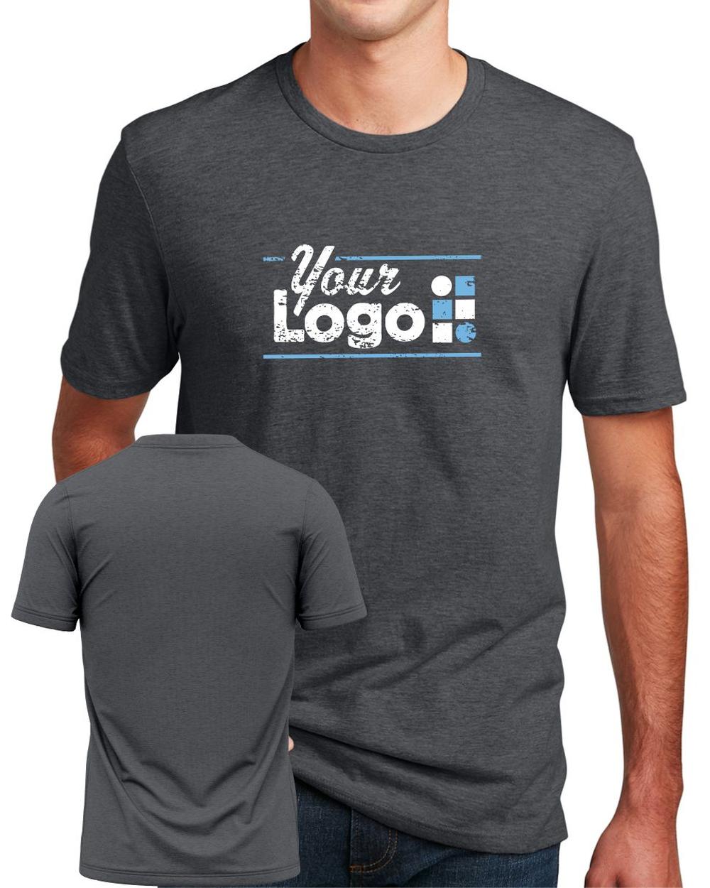 District S/S Perfect Blend CVC Custom T-Shirt, color: Heathered Charcoal