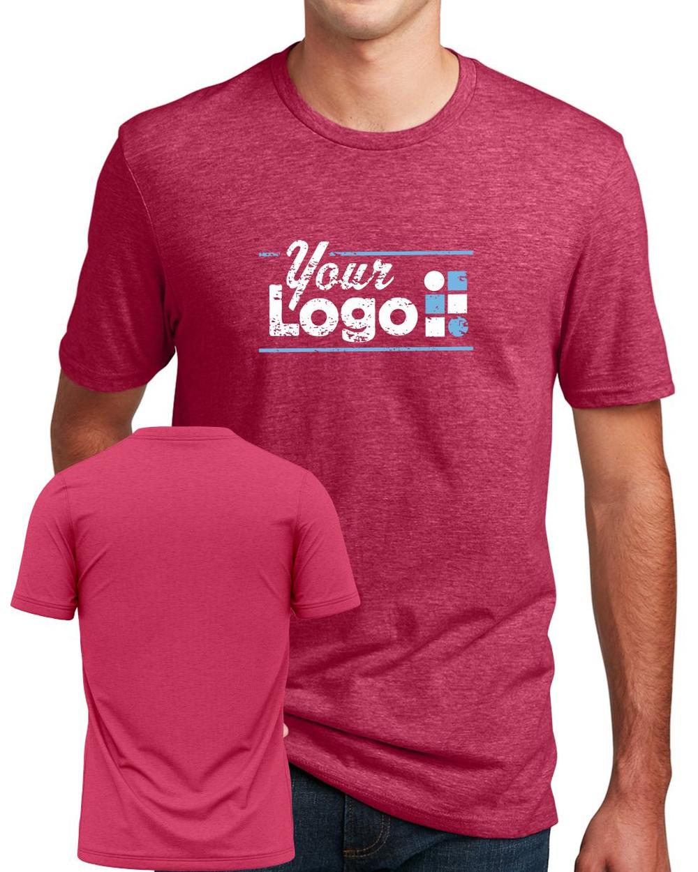 District S/S Perfect Blend CVC Custom T-Shirt, color: Heathered Red