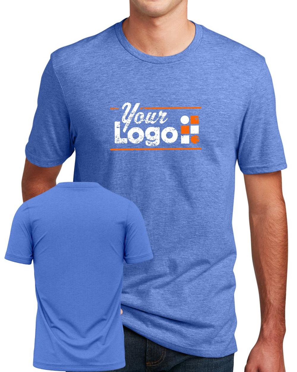 District S/S Perfect Blend CVC Custom T-Shirt, color: Heathered Royal