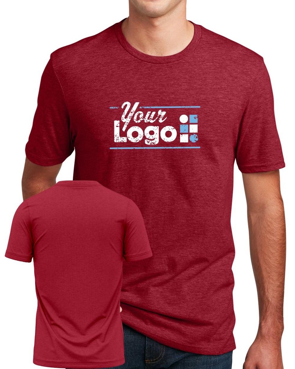 District S/S Perfect Blend CVC Custom T-Shirt, color: Red Fleck