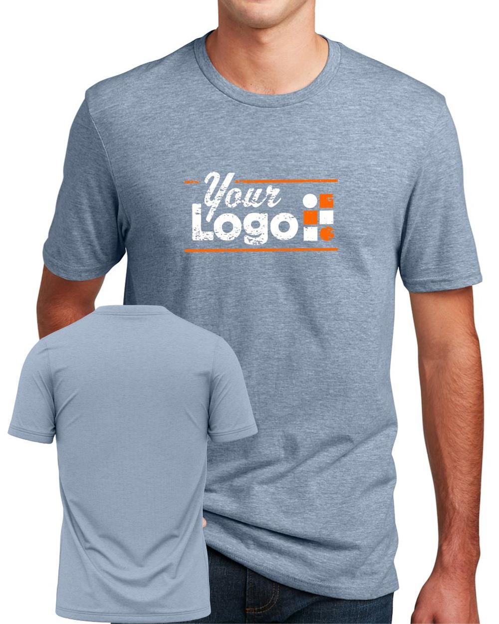 District S/S Perfect Blend CVC Custom T-Shirt, color: Flint Blue Heather