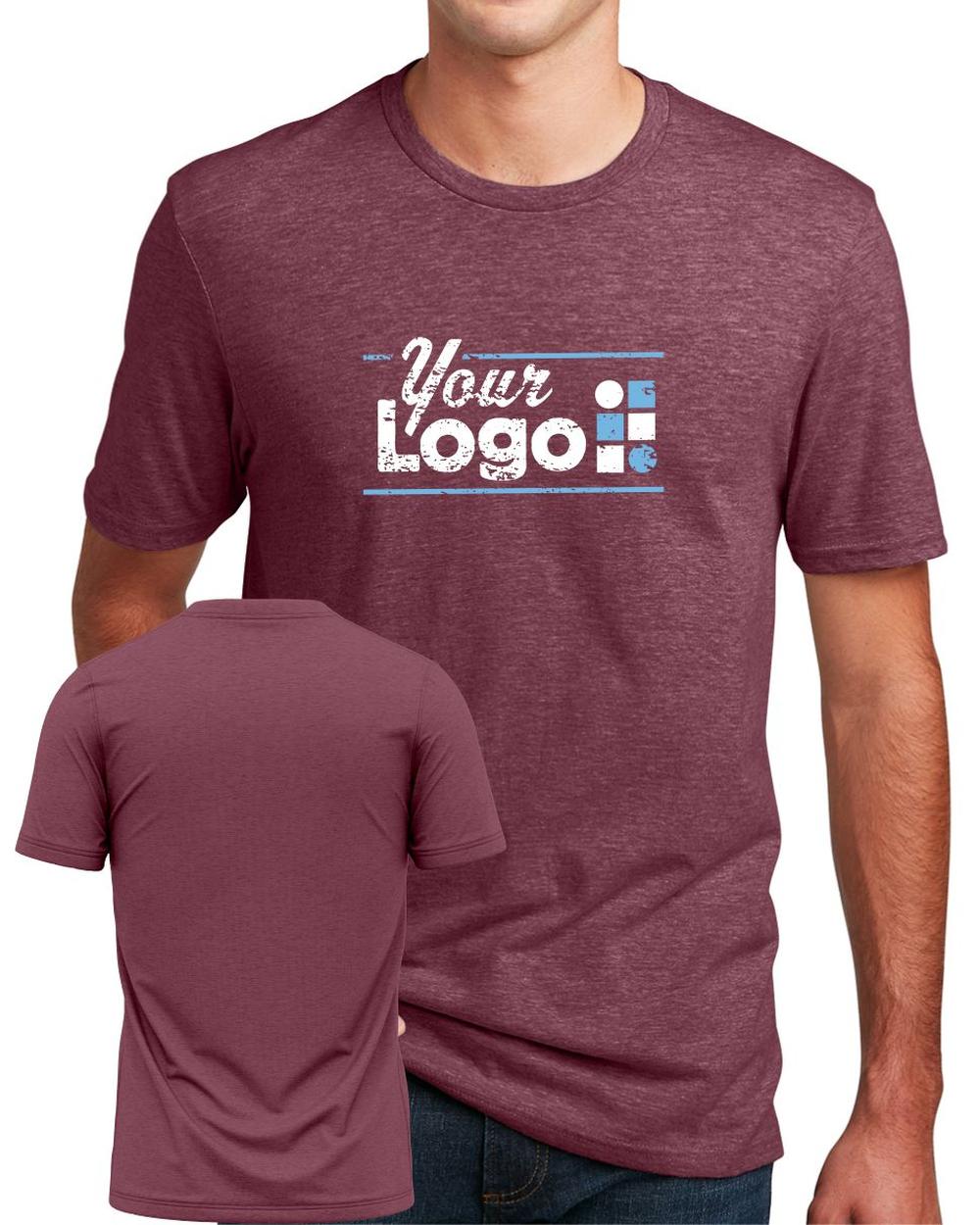 District S/S Perfect Blend CVC Custom T-Shirt, color: Heathered Cardinal