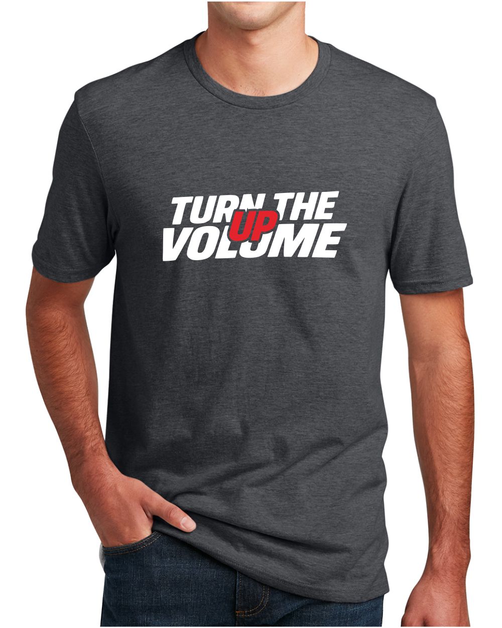 District S/S Perfect Blend Turn The Volume Up T-Shirt, color: Heathered Charcoal