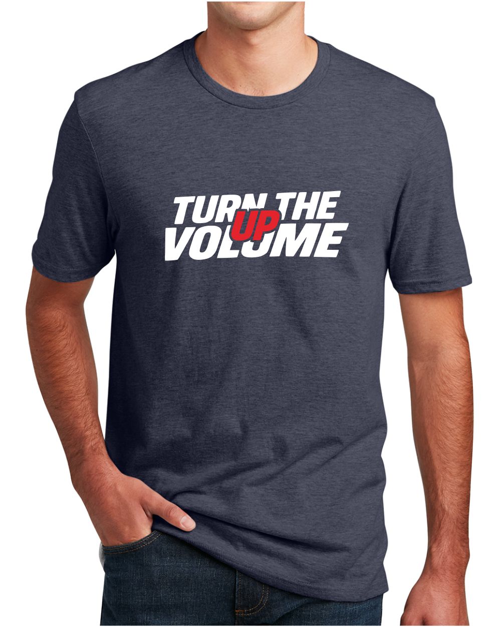 District S/S Perfect Blend Turn The Volume Up T-Shirt, color: Heathered Navy