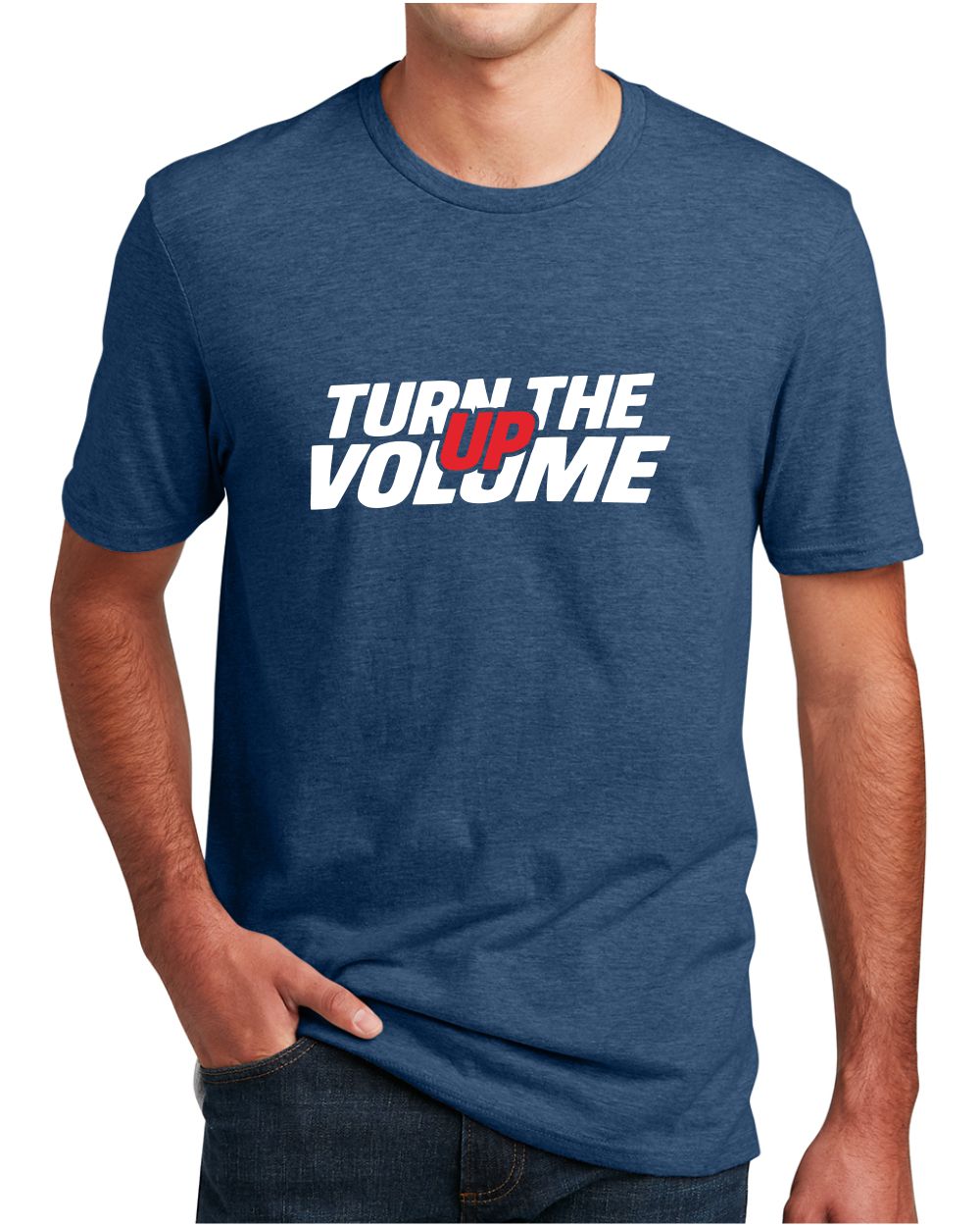 District S/S Perfect Blend Turn The Volume Up T-Shirt, color: Deep Royal Fleck