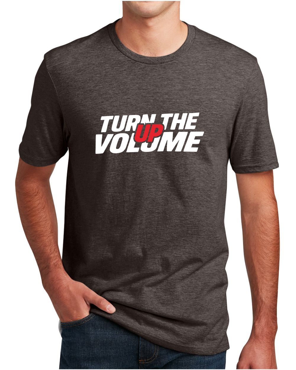 District S/S Perfect Blend Turn The Volume Up T-Shirt, color: Heathered Brown