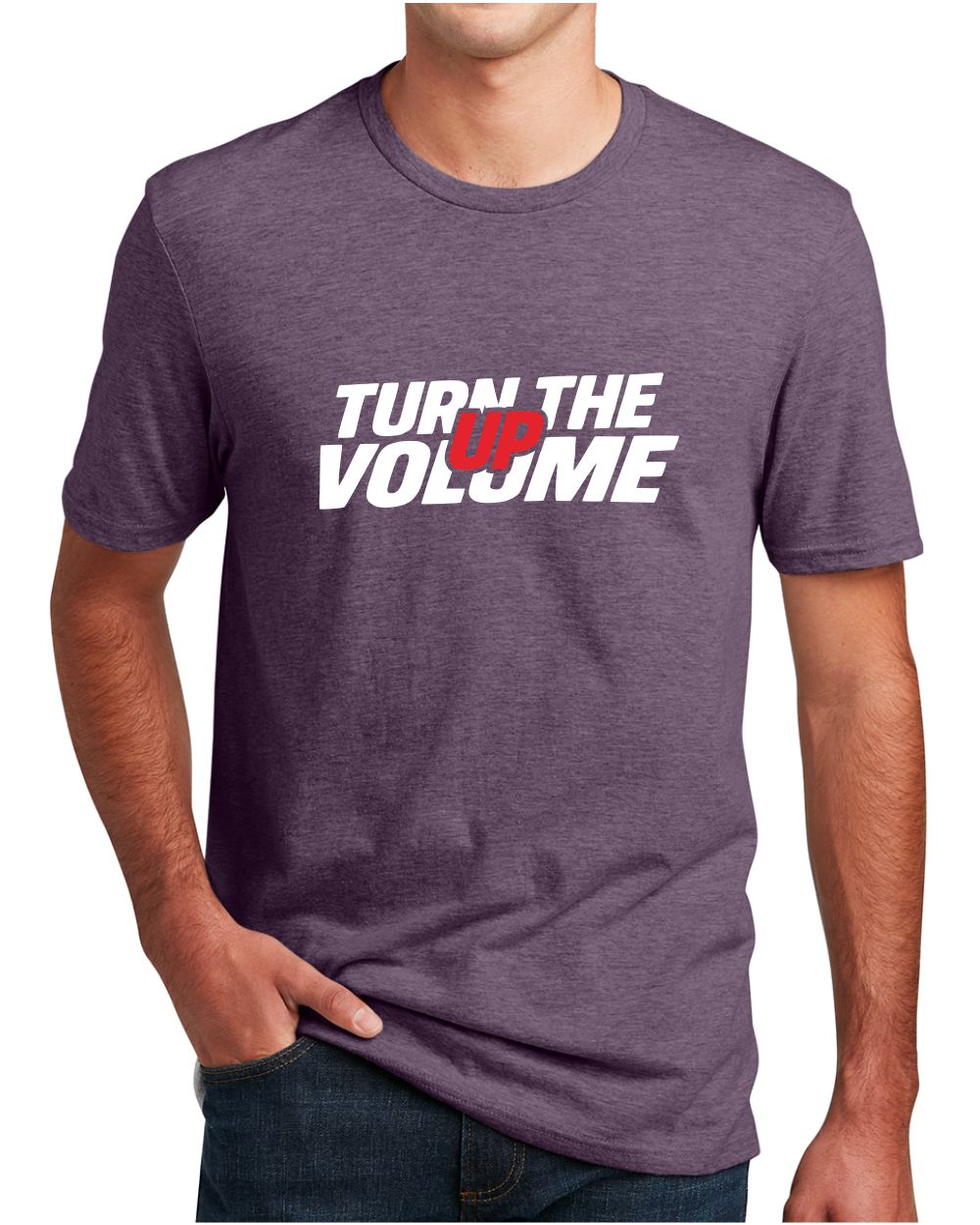 District S/S Perfect Blend Turn The Volume Up T-Shirt, color: Heathered Eggplant