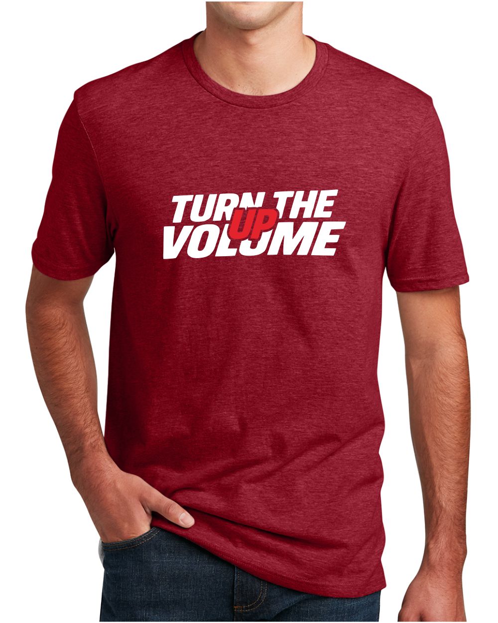District S/S Perfect Blend Turn The Volume Up T-Shirt, color: Red Fleck