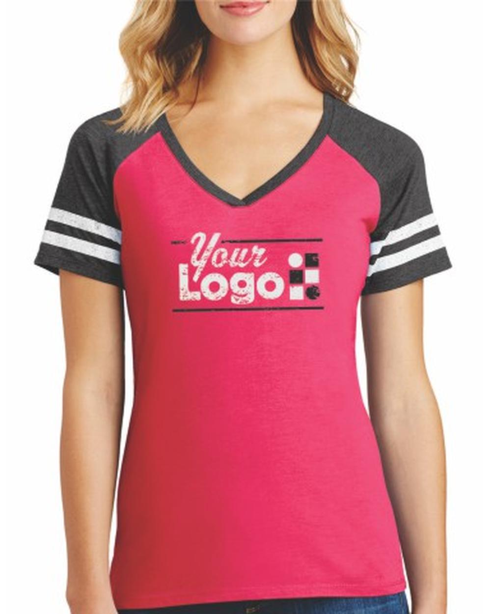 District S/S Game-Time Custom T-Shirt, color: Heathered Watermelon/Heathered Charcoal