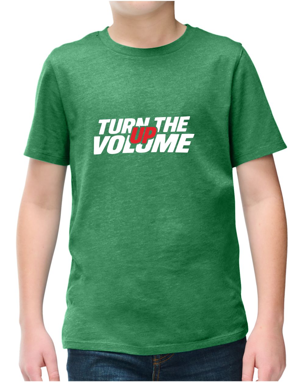 District S/S Perfect Blend Turn The Volume Up T-Shirt, color: Heathered Kelly Green