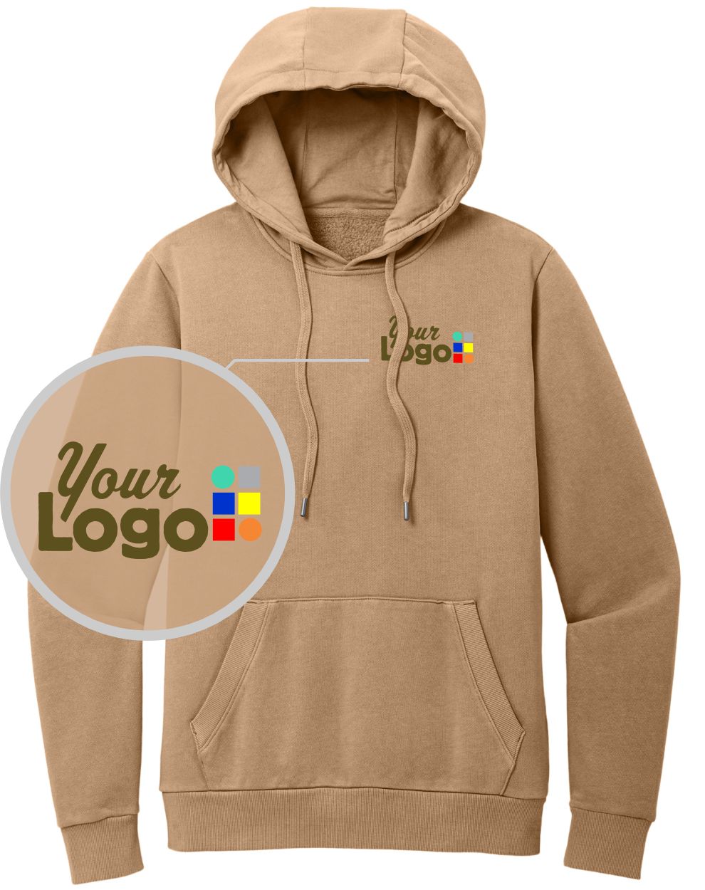 District Wash Fleece Custom Hoodie, color: Golden Spice