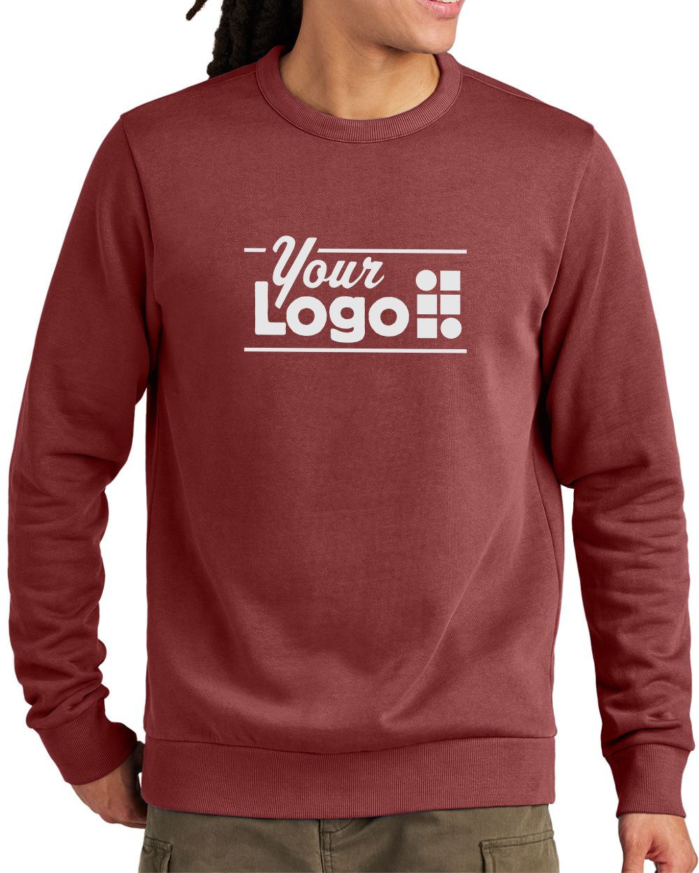 District Wash Fleece Crew Custom Sweatshirt, color: Garnet