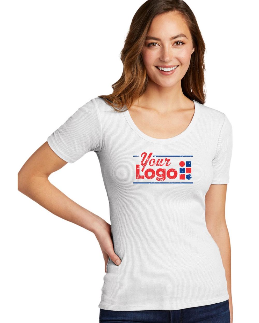 District S/S VIT Rip Scoop Neck Custom T-Shirt, color: White