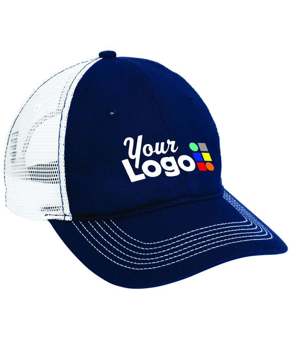 District MeshBack Custom Cap, color: New Navy/White