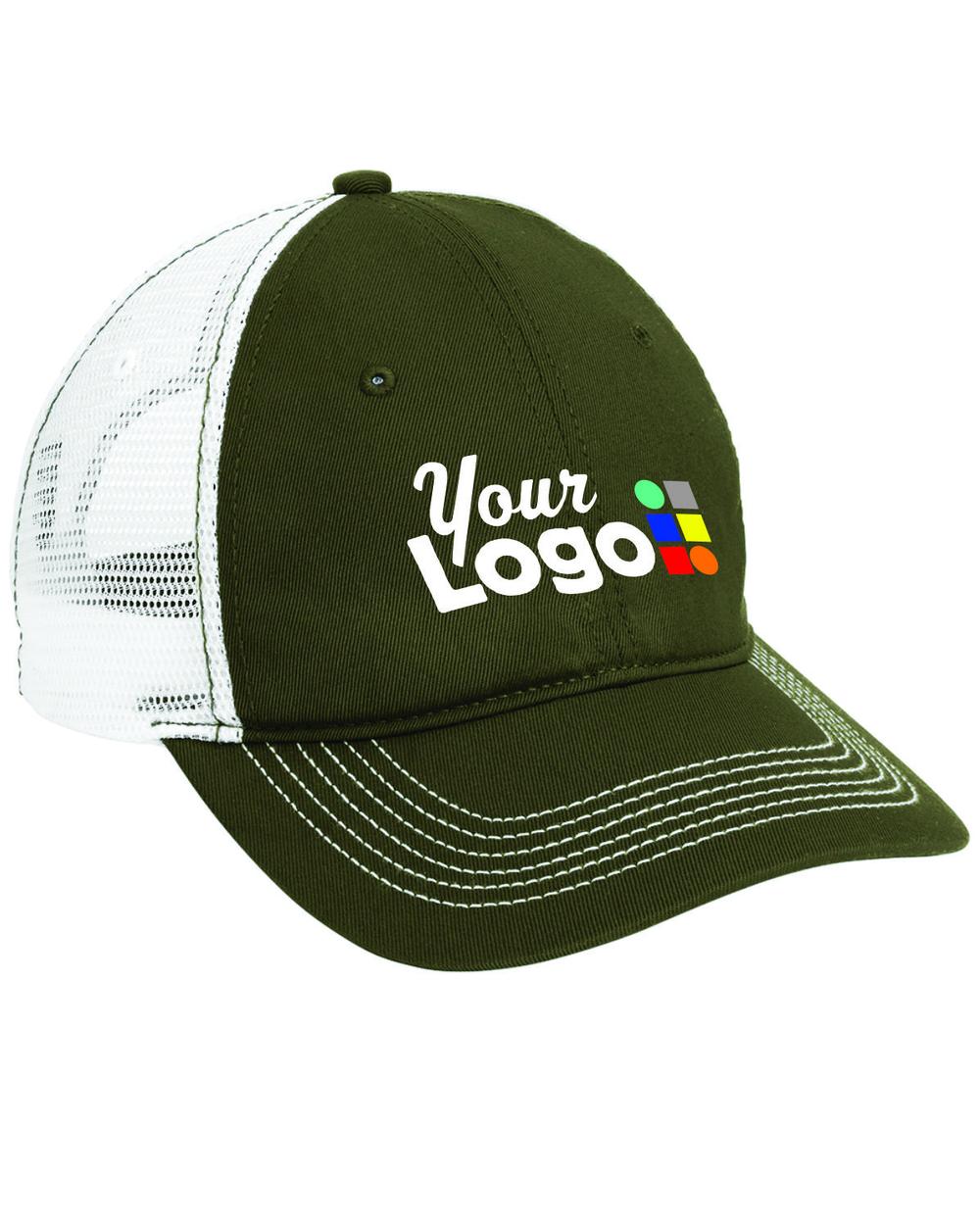 District MeshBack Custom Cap, color: Army/White