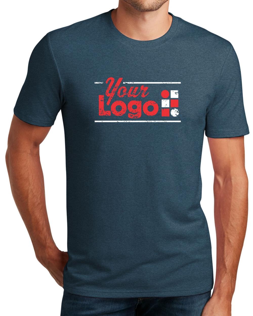 District S/S Flex Custom T-Shirt, color: Heathered Neptune Blue