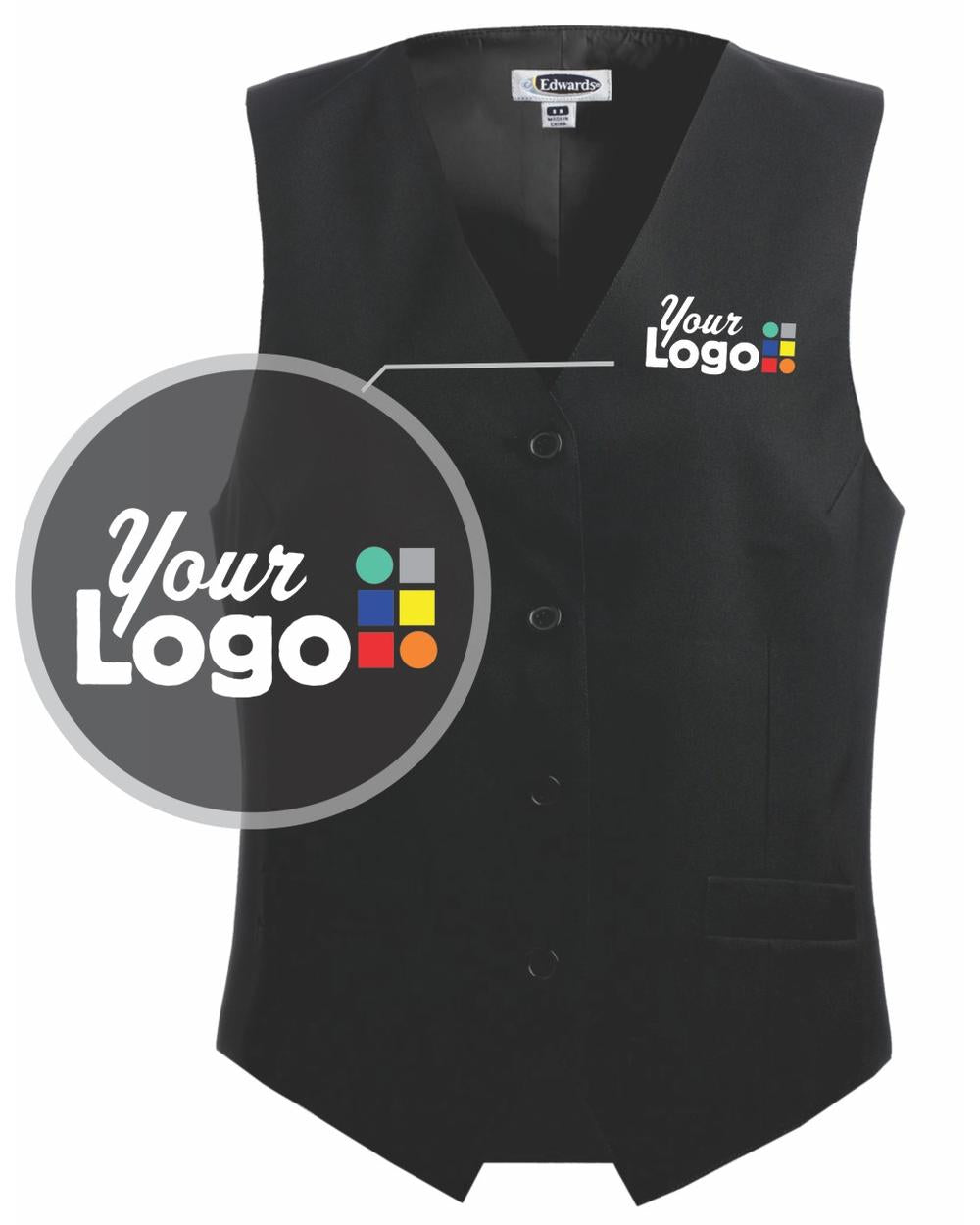 Edwards Women's Formal Custom Vest, color: Black