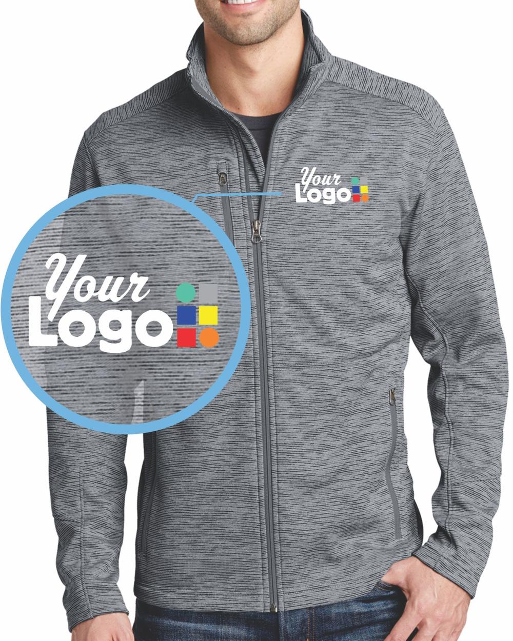 Port Authority Digi-Stripe Fleece Custom Jacket, color: Grey