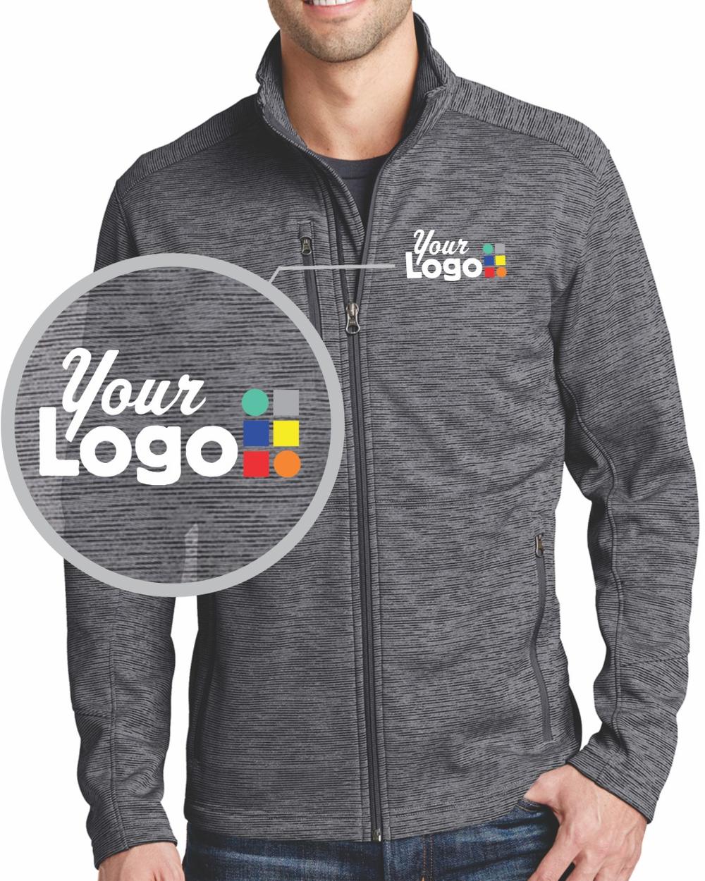 Port Authority Digi-Stripe Fleece Custom Jacket, color: Black