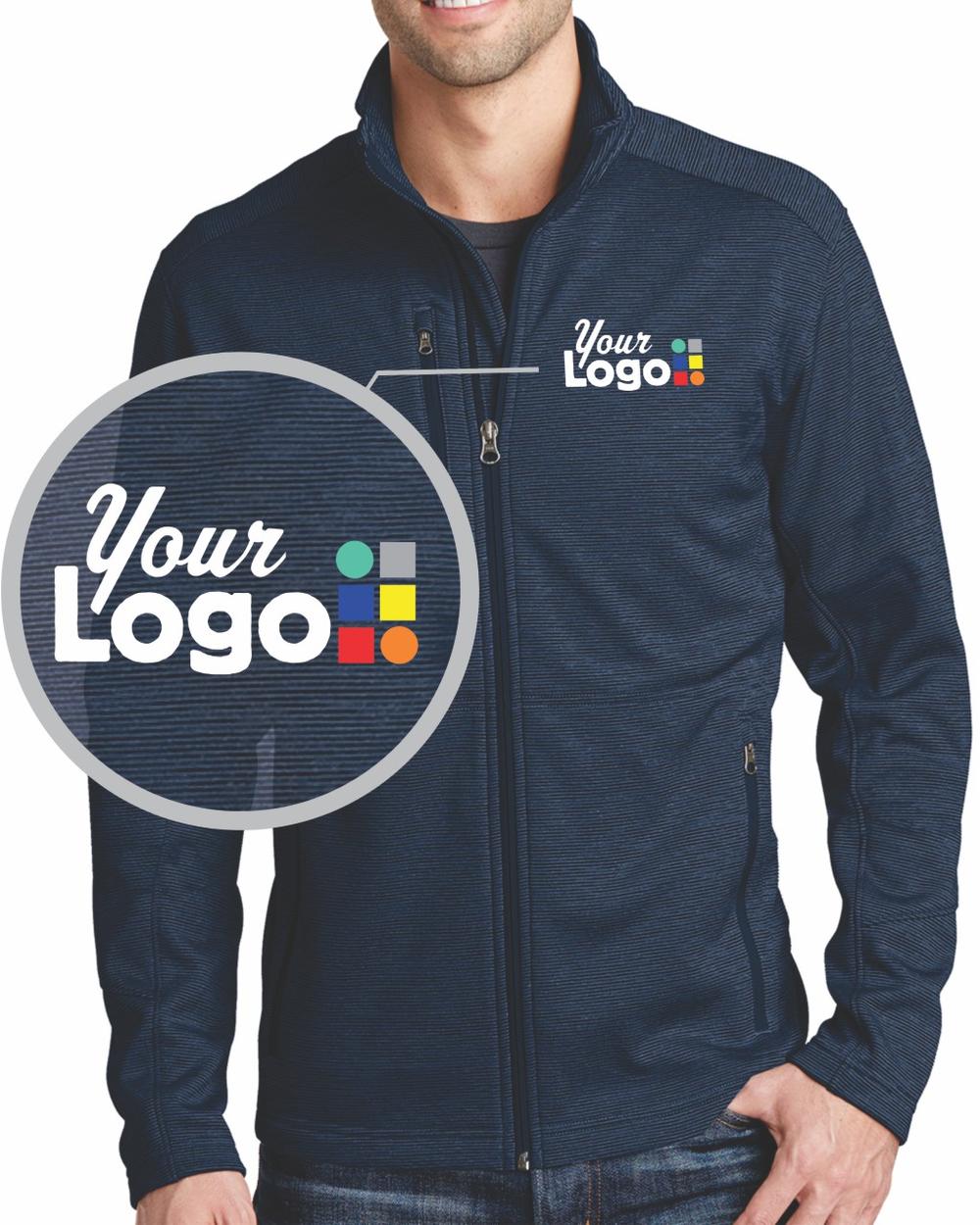 Port Authority Digi-Stripe Fleece Custom Jacket, color: Navy