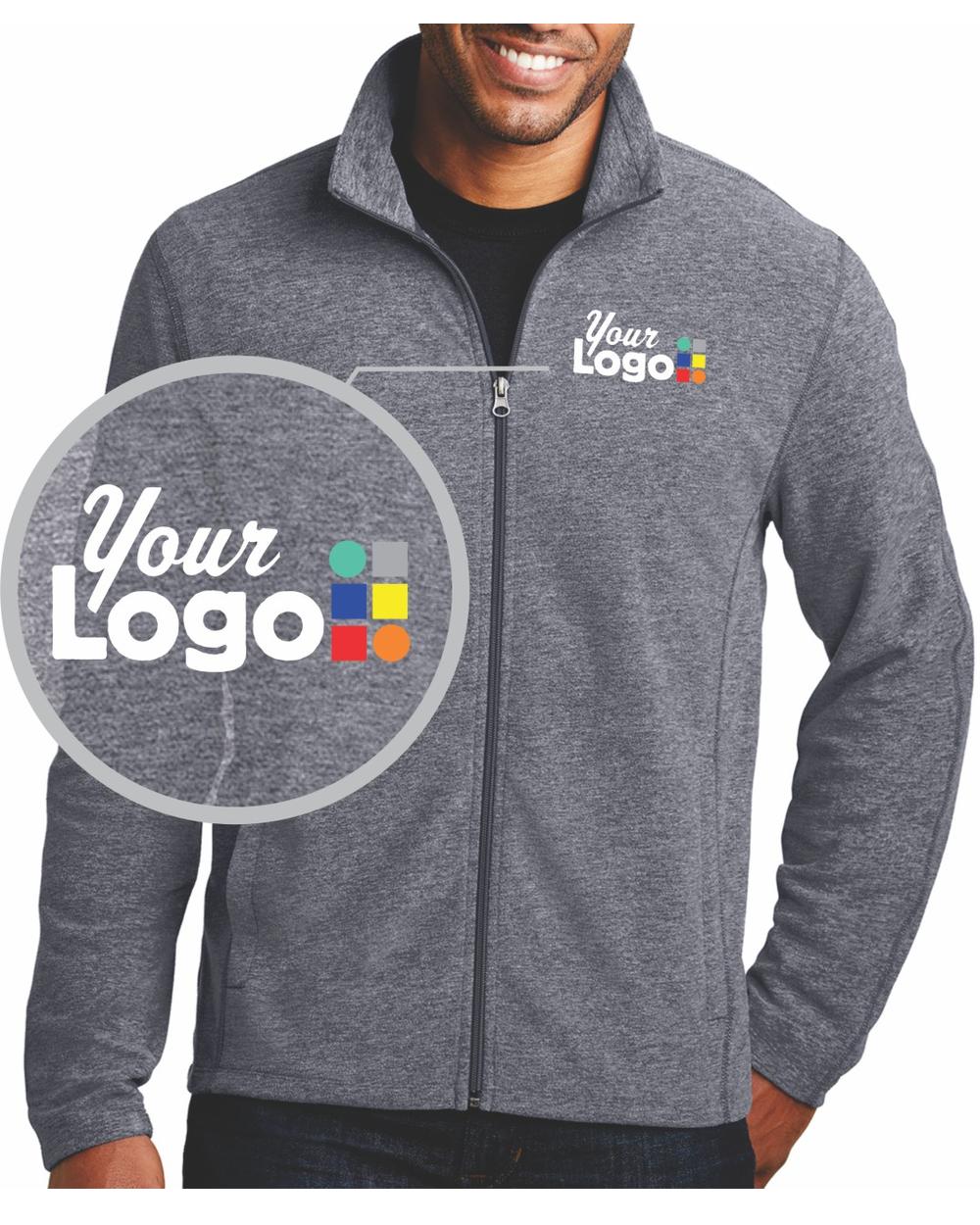 Port Authority Heather Microfleece Custom Jacket, color: True Navy Heather