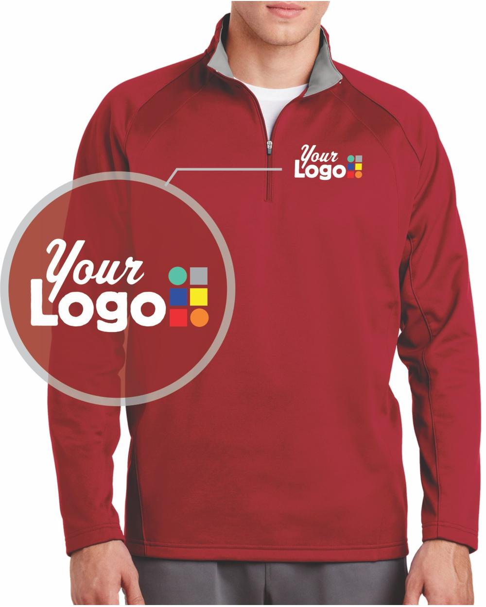Sport-Tek Sport-Wick Fleece 1/4 Zip Custom Pullover, color: Deep Red/Silver