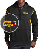Sport-Tek Tech Fleece Custom Hoodie, color: Black/Gold