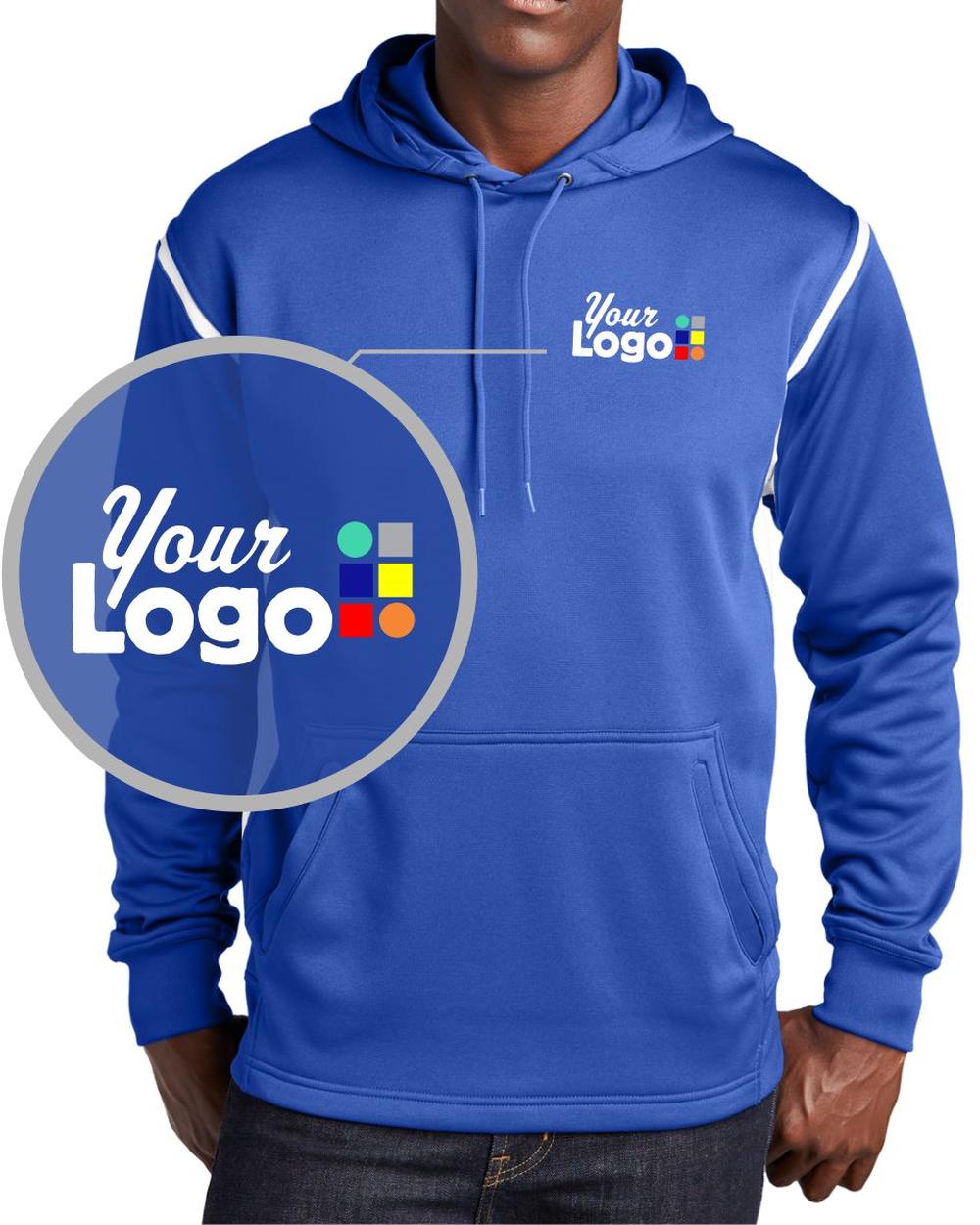 Sport-Tek Tech Fleece Custom Hoodie, color: True Royal/White