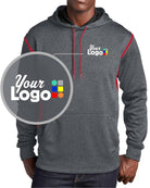 Sport-Tek Tech Fleece Custom Hoodie, color: Graphite Heather/True Red