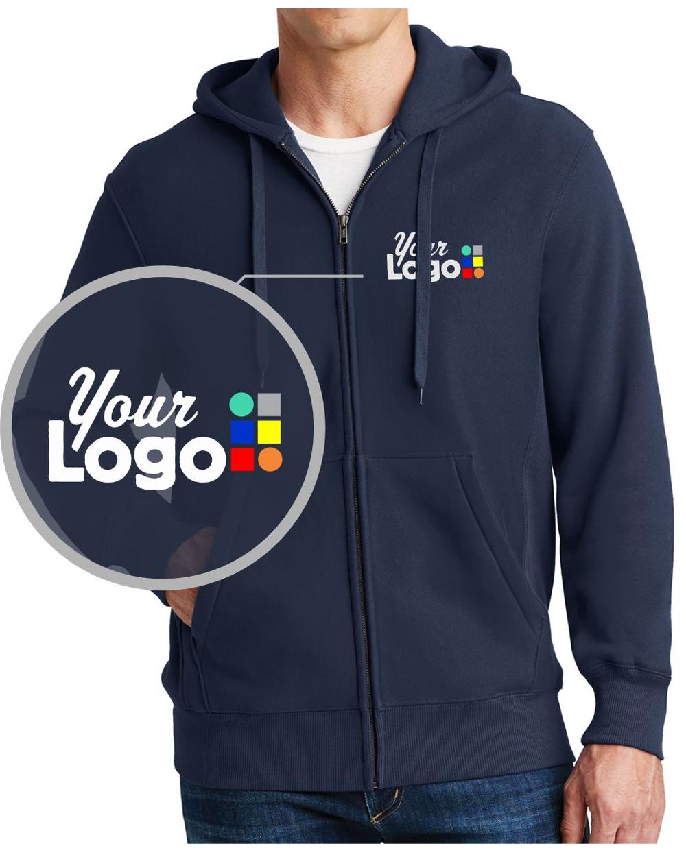 Sport-Tek Super HeavyWeight Full-Zip Custom Hoodie, color: True Navy