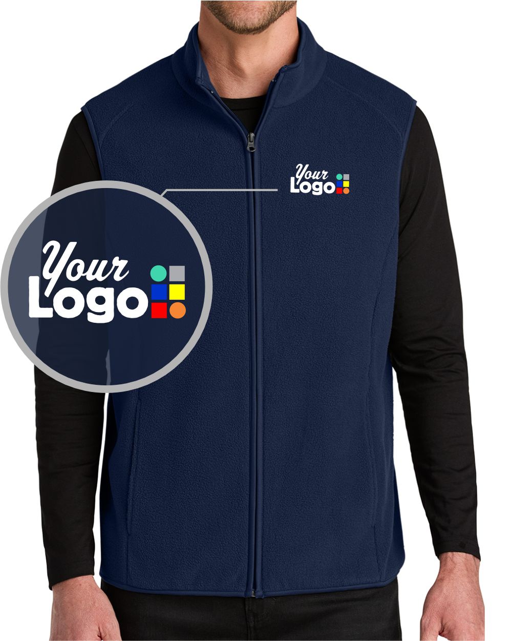 Port Authority C-FREE Fleece Custom Vest, color: True Navy