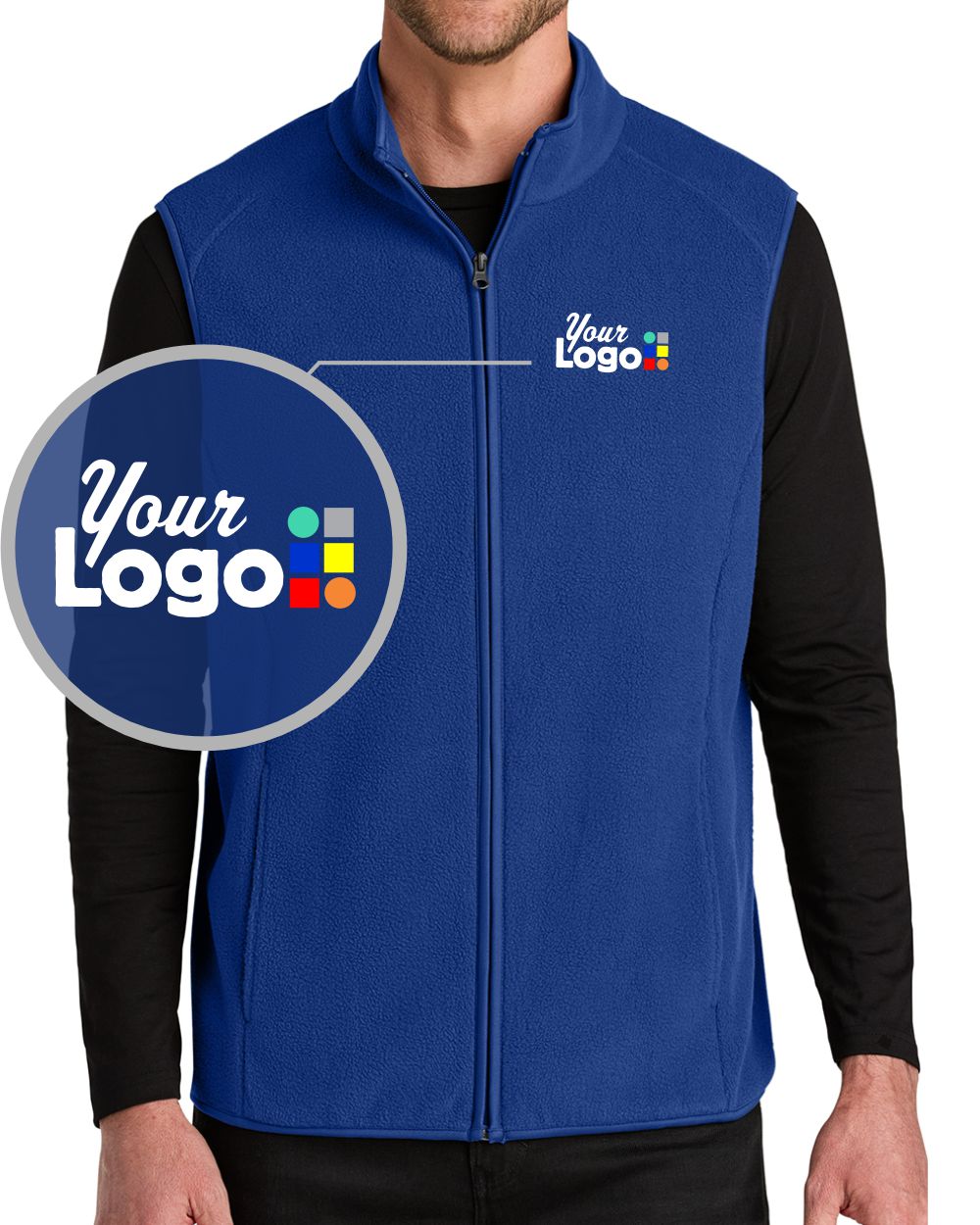 Port Authority C-FREE Fleece Custom Vest, color: True Royal