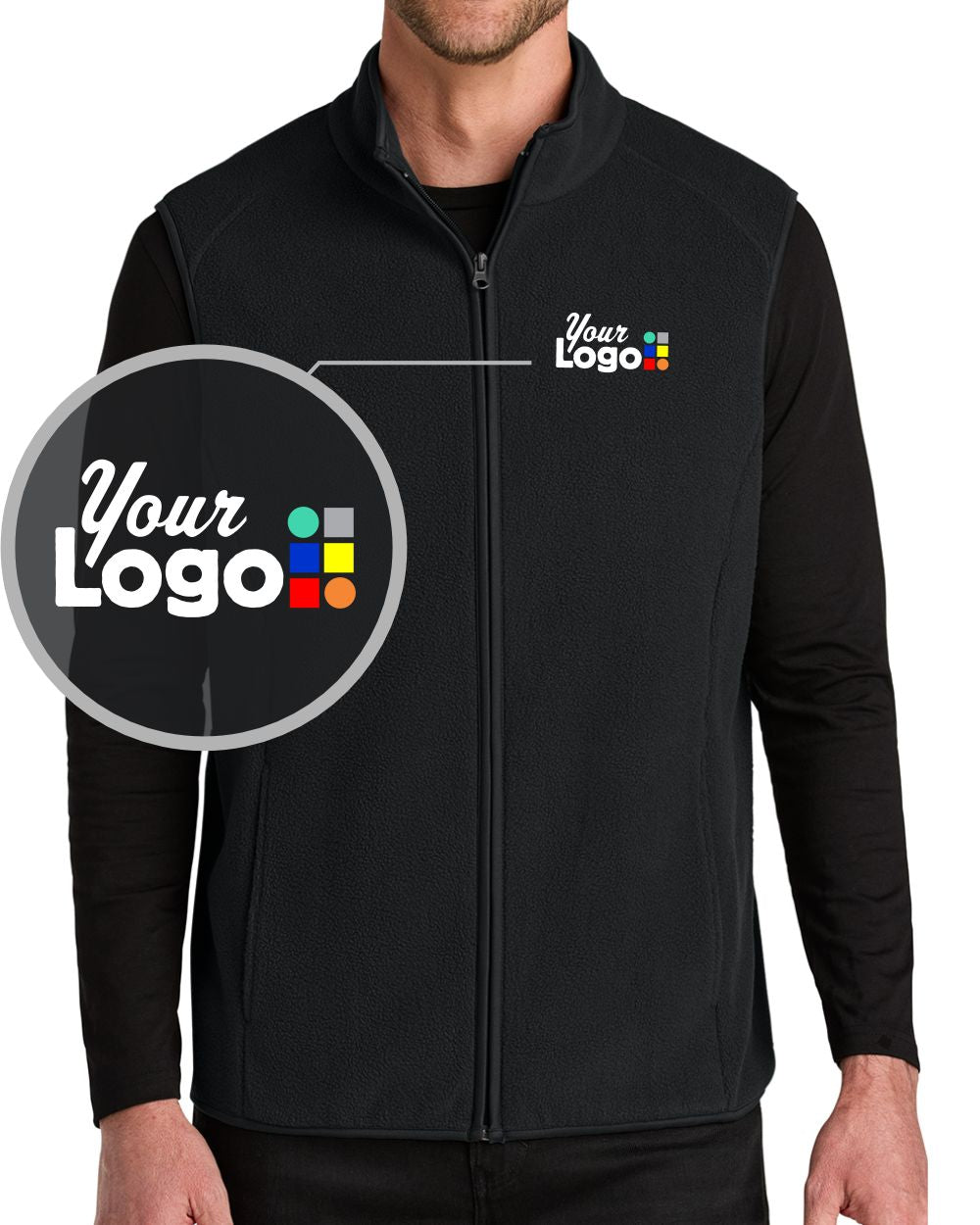 Port Authority C-FREE Fleece Custom Vest, color: Deep Black