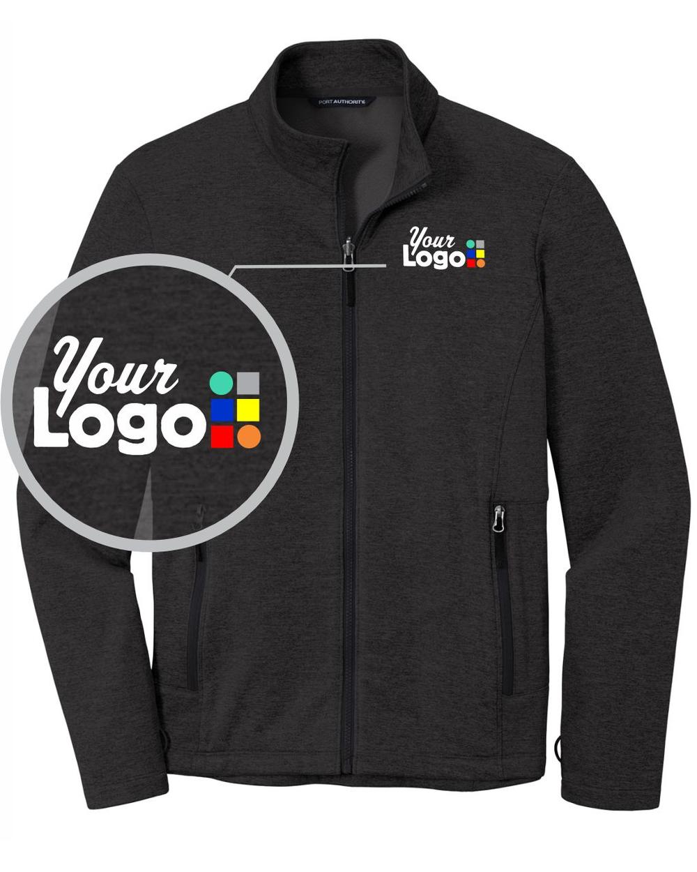 Port Authority Collective Striated Fleece Custom Jacket, color: Deep Black Heather