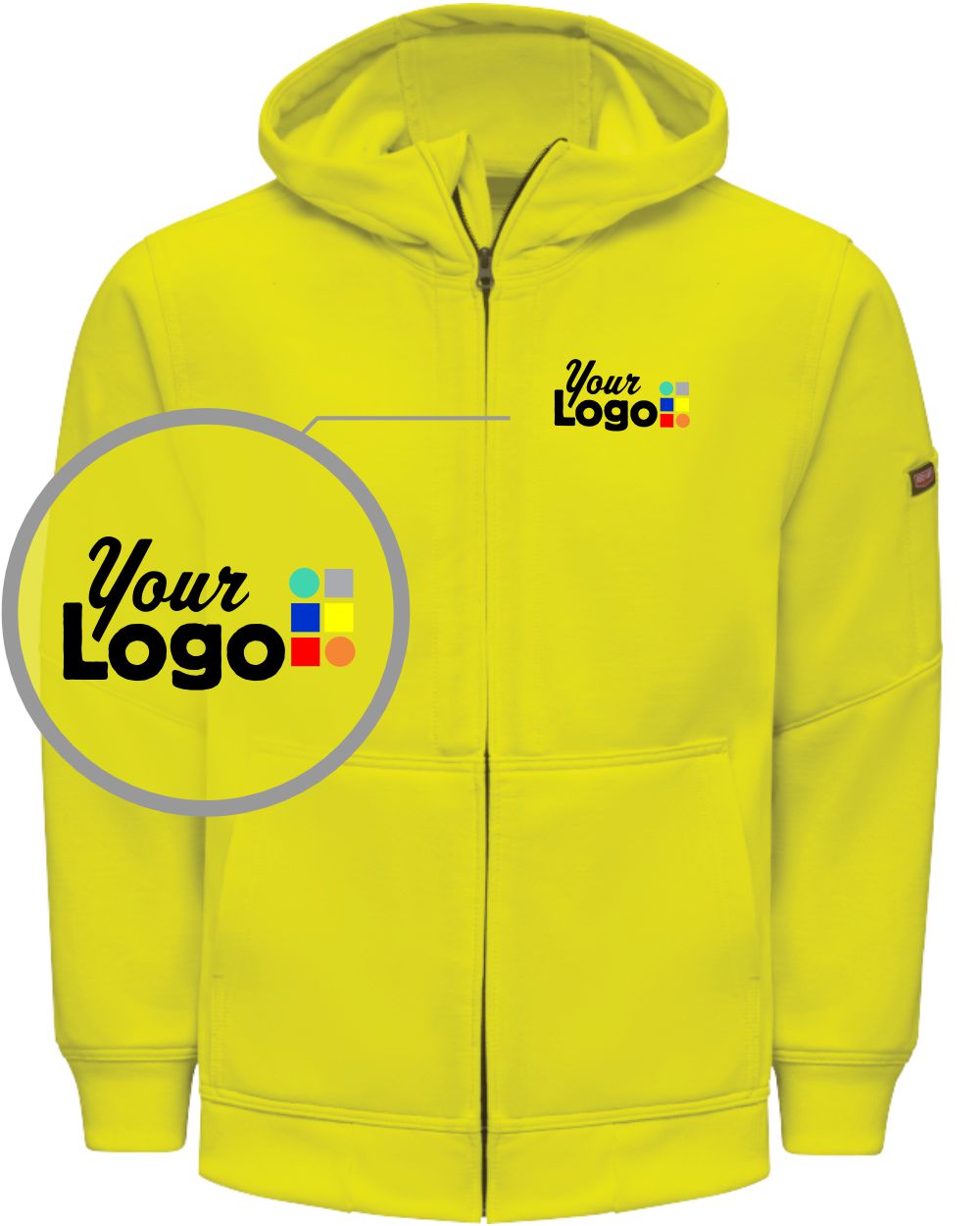 RedKap Performance Full-Zip Work Custom Hoodie, color: Yellow