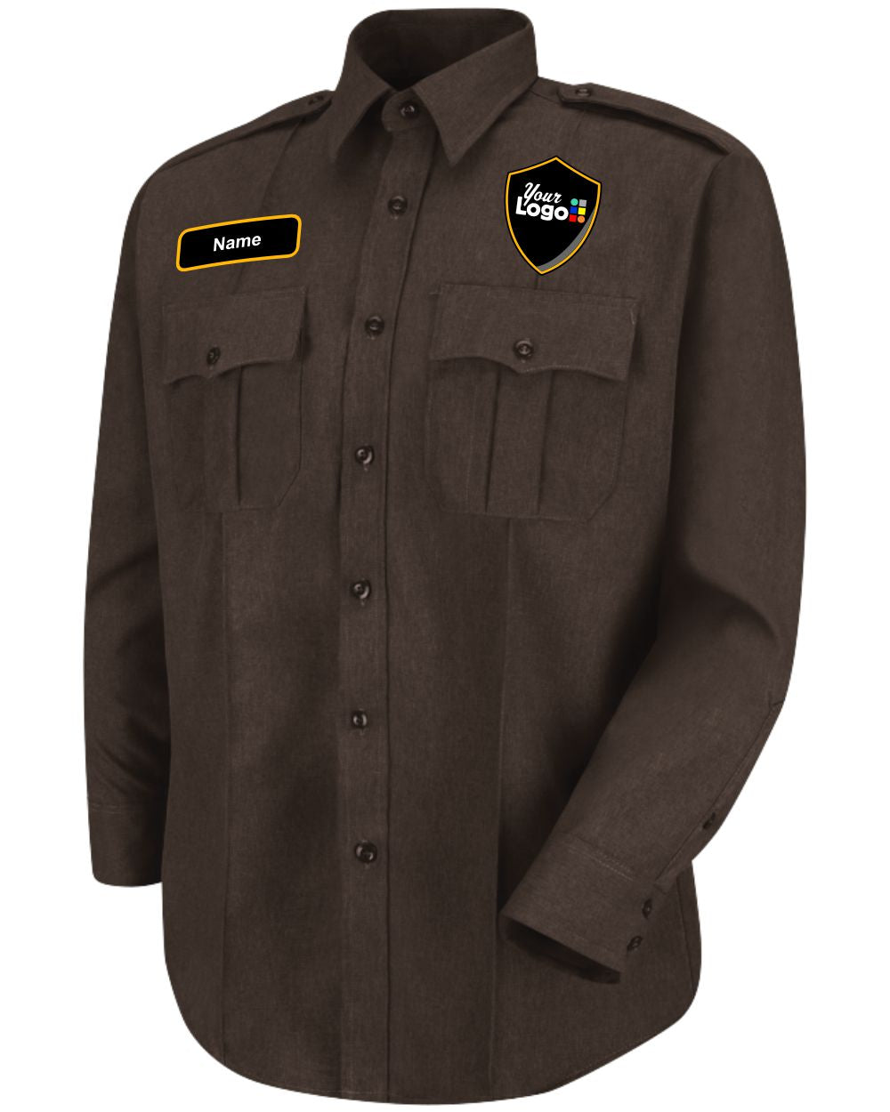Horace Small L/S Sentry Custom Security Shirt, color: Brown