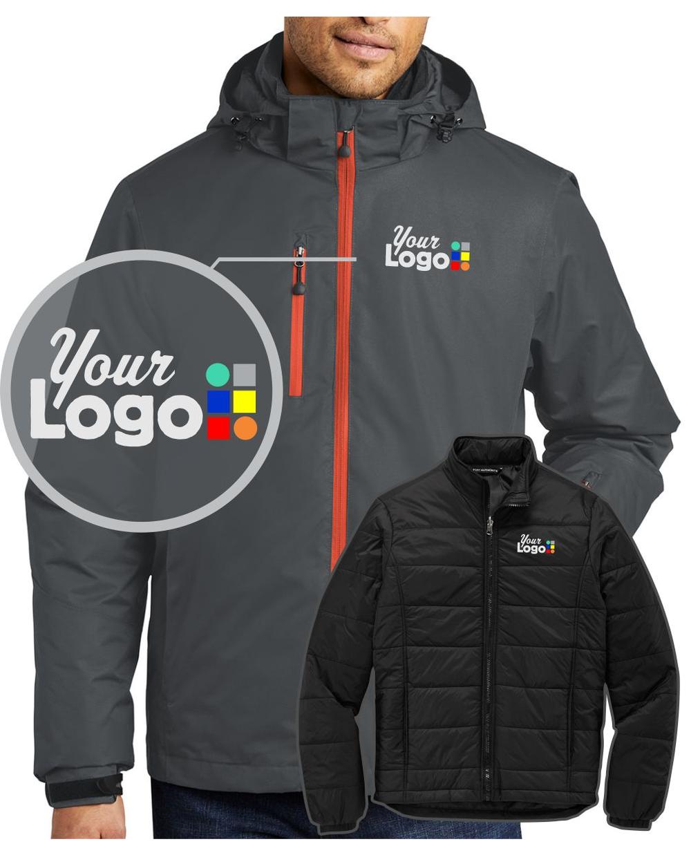 Port Authority Vortex 3-in-1 Custom Jacket, color: Magnet/Orange