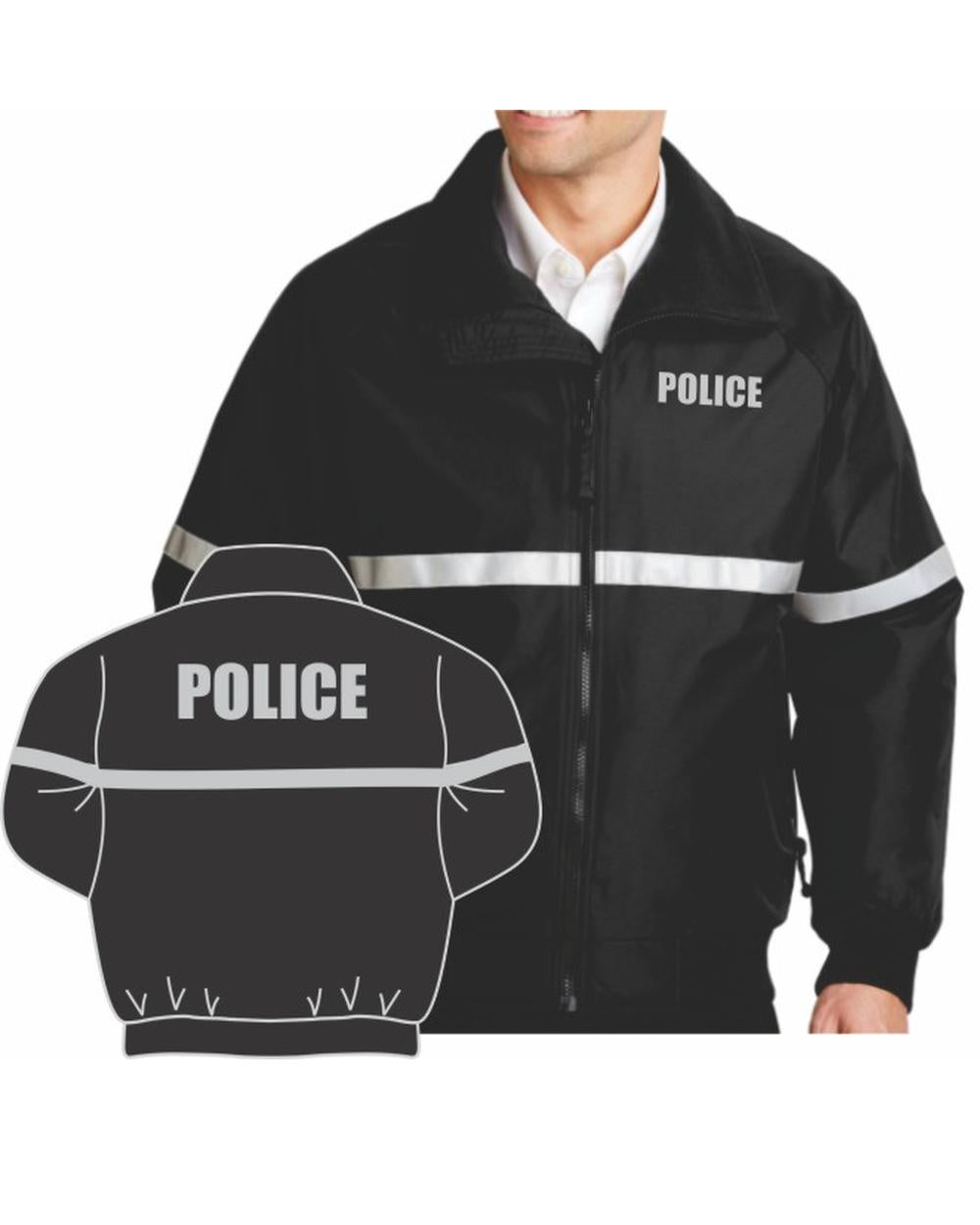 Port Authority Challenger Police Titled Jacket, color: Black/Reflective Grey