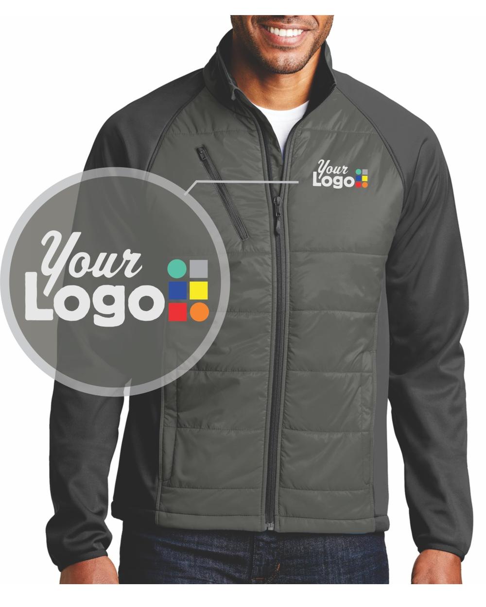 Port Authority Hybrid Soft-Shell Custom Jacket, color: Smoke Grey/Grey Steel