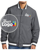 Sport-Tek Insulated Varsity Custom Jacket, color: Graphite