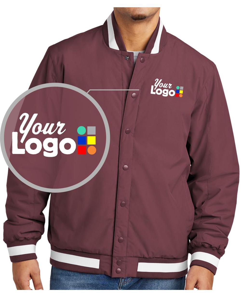 Sport-Tek Insulated Varsity Custom Jacket, color: Maroon