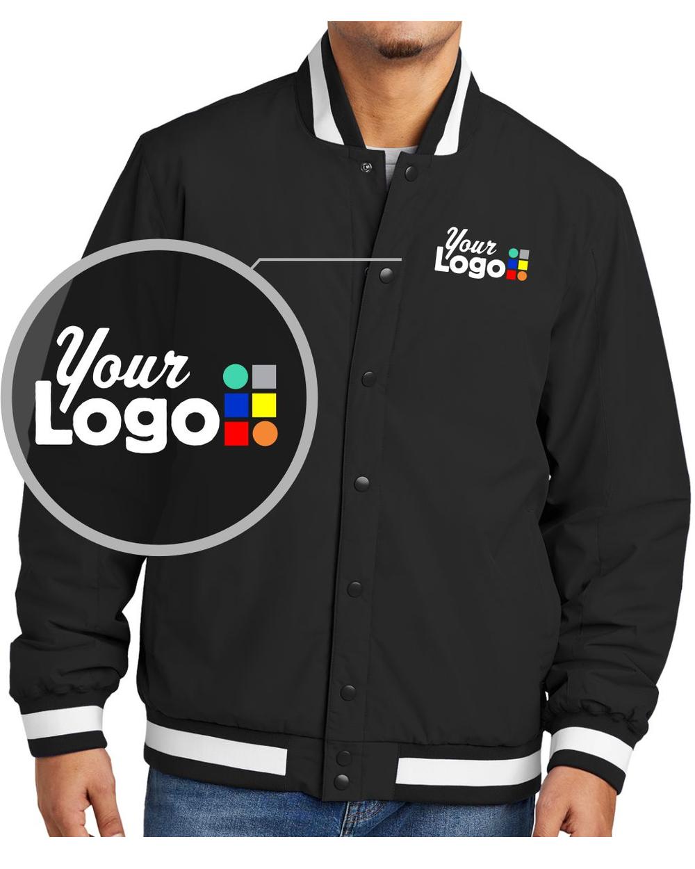 Sport-Tek Insulated Varsity Custom Jacket, color: Black