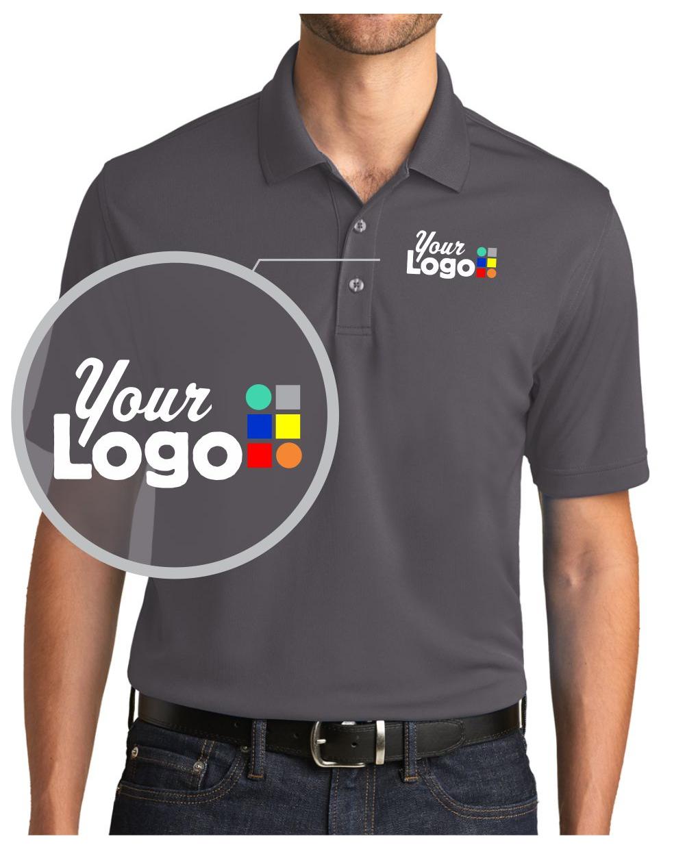 Port Authority S/S DryZone UV MicroMesh Custom Golf Shirt, color: Graphite