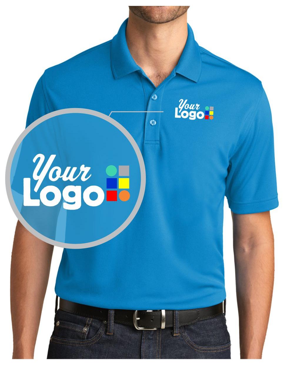 Port Authority S/S DryZone UV MicroMesh Custom Golf Shirt, color: Coastal Blue