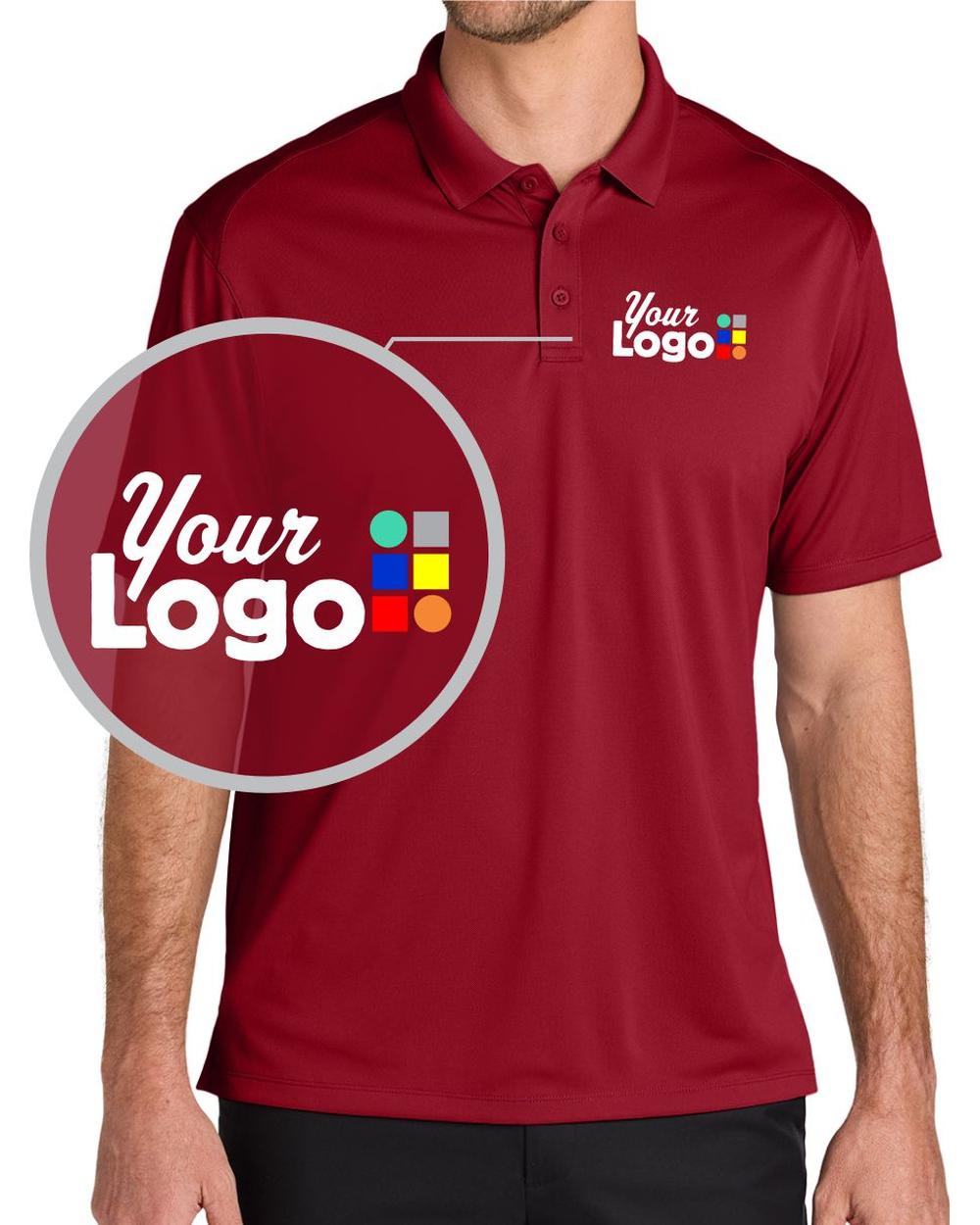 Port Authority S/S Wearever Performance Pique Custom Golf Shirt, color: Rich Red