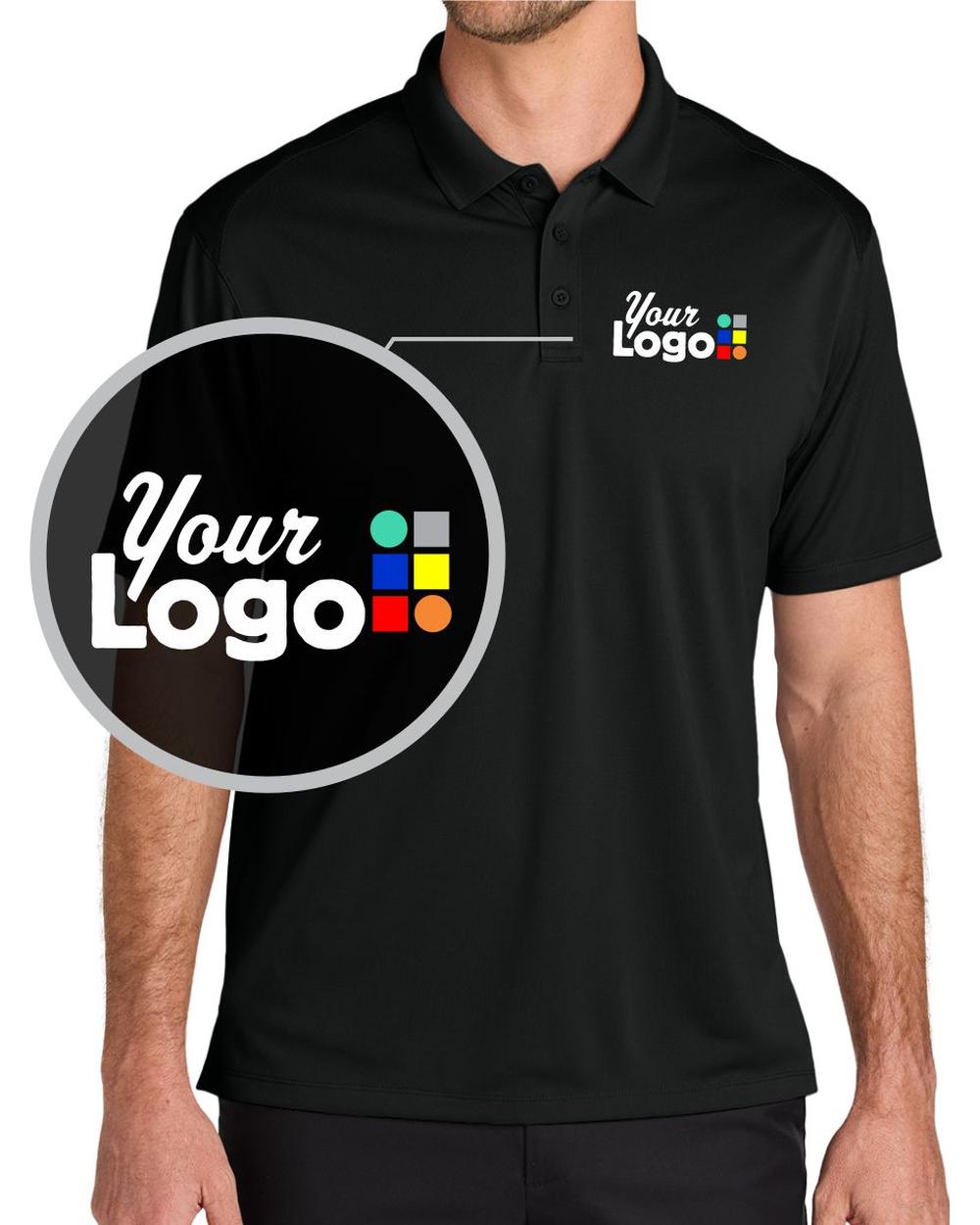 Port Authority S/S Wearever Performance Pique Custom Golf Shirt, color: Deep Black