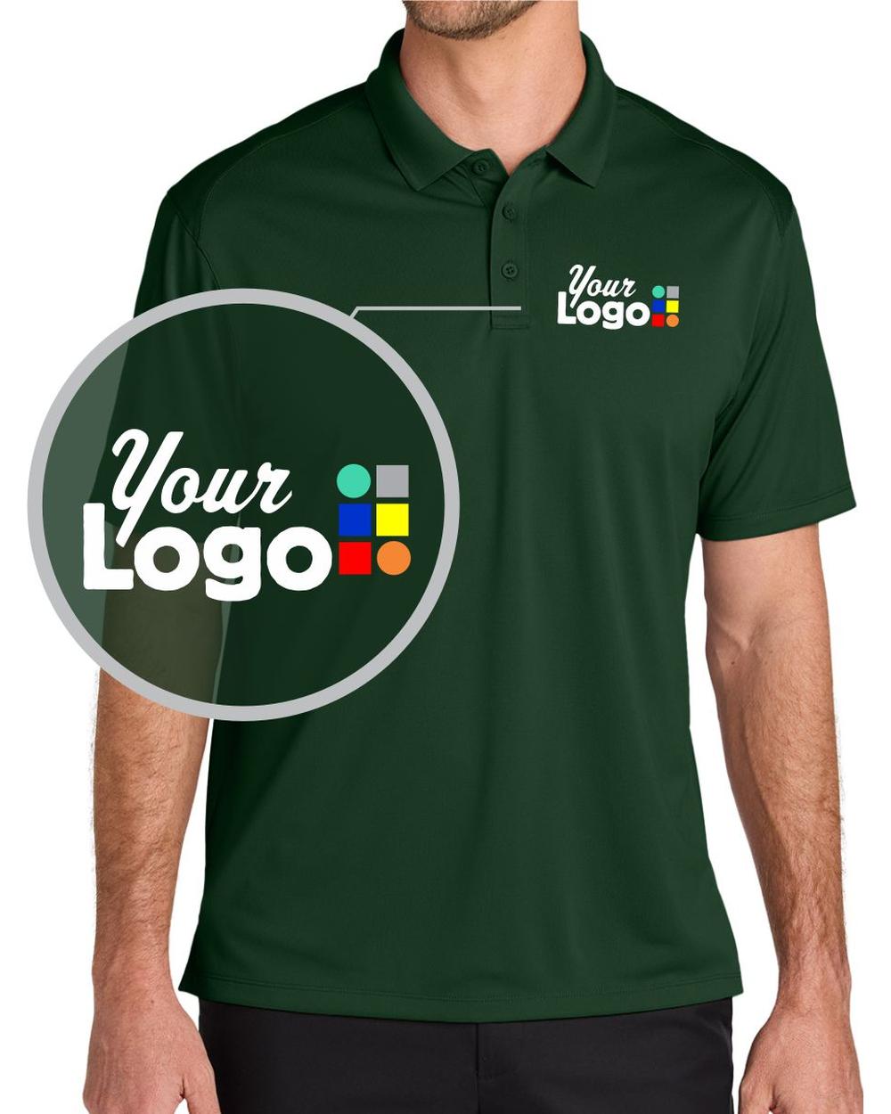 Port Authority S/S Wearever Performance Pique Custom Golf Shirt, color: Deep Forest Green